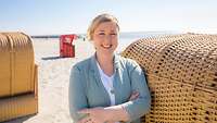 Hilke Abel am Strand von Borkum